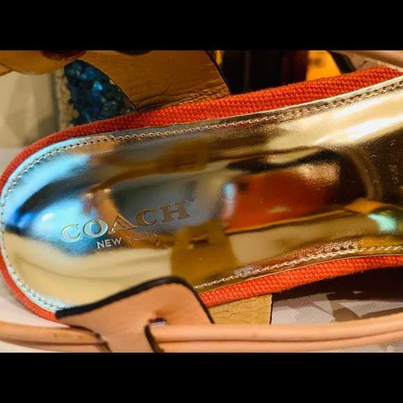 Tangerine Coach Wedges - Picture 3 of 5
